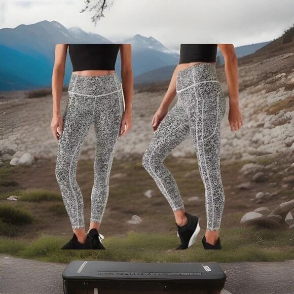 ATHLETA Salutation Stash II Textured 7/8 Tight Leggings Size M - Picture 1 of 6